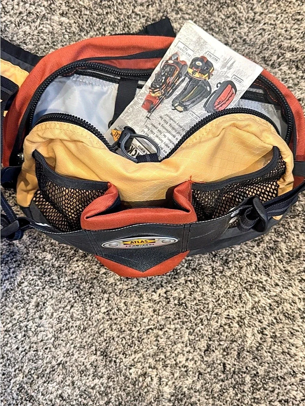 Vintage Atlas Snow-Shoe Co. Waist Pack NWT - Rust / Yellow Lumbar Bag Gorpcore
